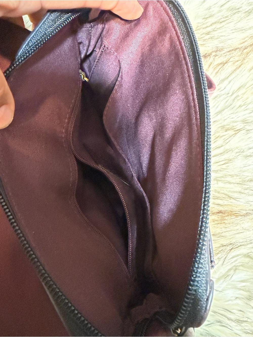 Fossil Burgundy Leather and Suede Crossbody with Key Charm - Picture 4 of 9